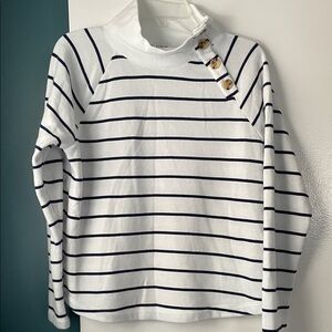 J. Crew Women’s Navy and White Pullover - S